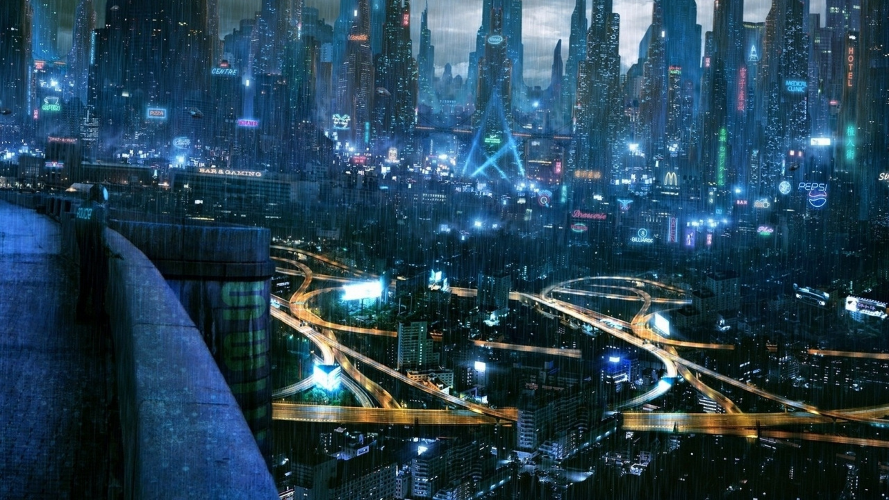 City Buildings During Night Time. Wallpaper in 1280x720 Resolution