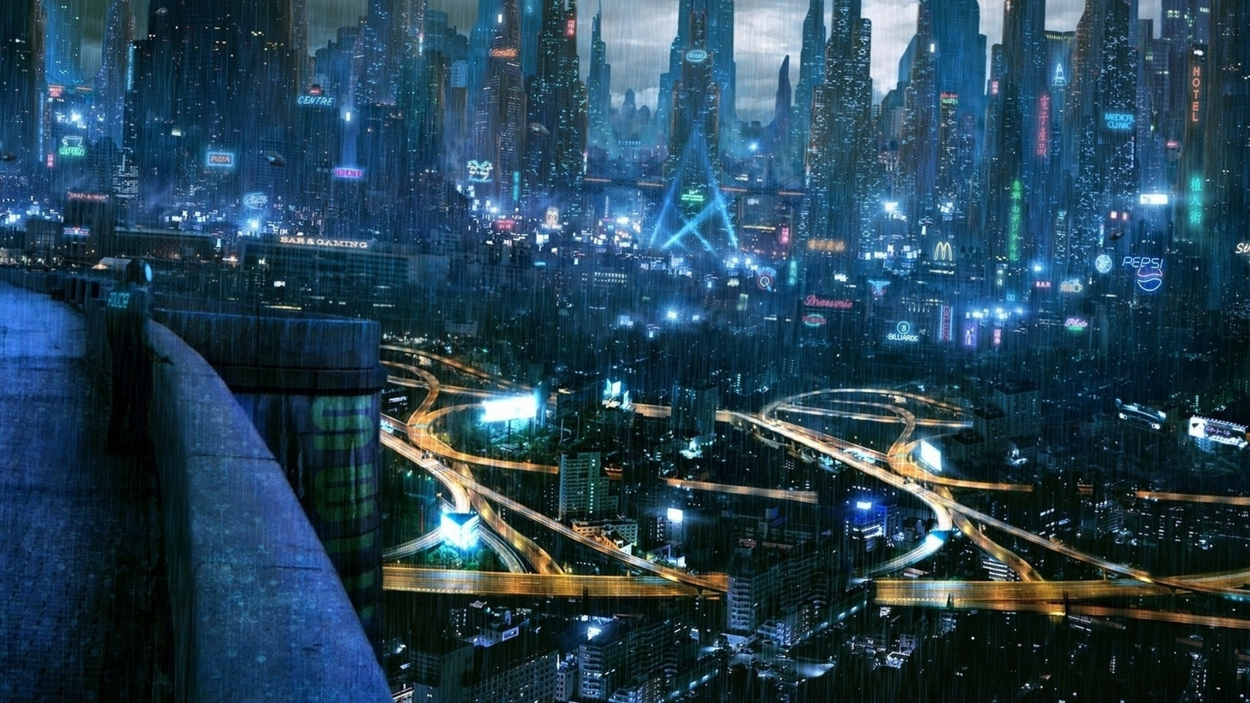 City Buildings During Night Time. Wallpaper in 2560x1440 Resolution