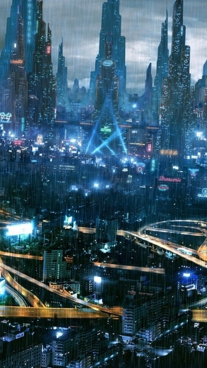 City Buildings During Night Time. Wallpaper in 720x1280 Resolution