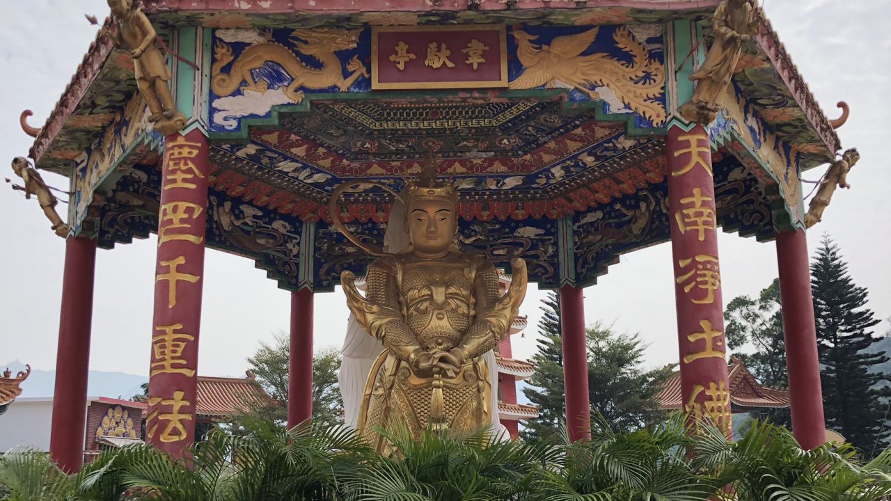 Ten Thousand Buddhas Monastery, Chinese Language, Chinese Architecture, Holy Places, Sculpture. Wallpaper in 1280x720 Resolution