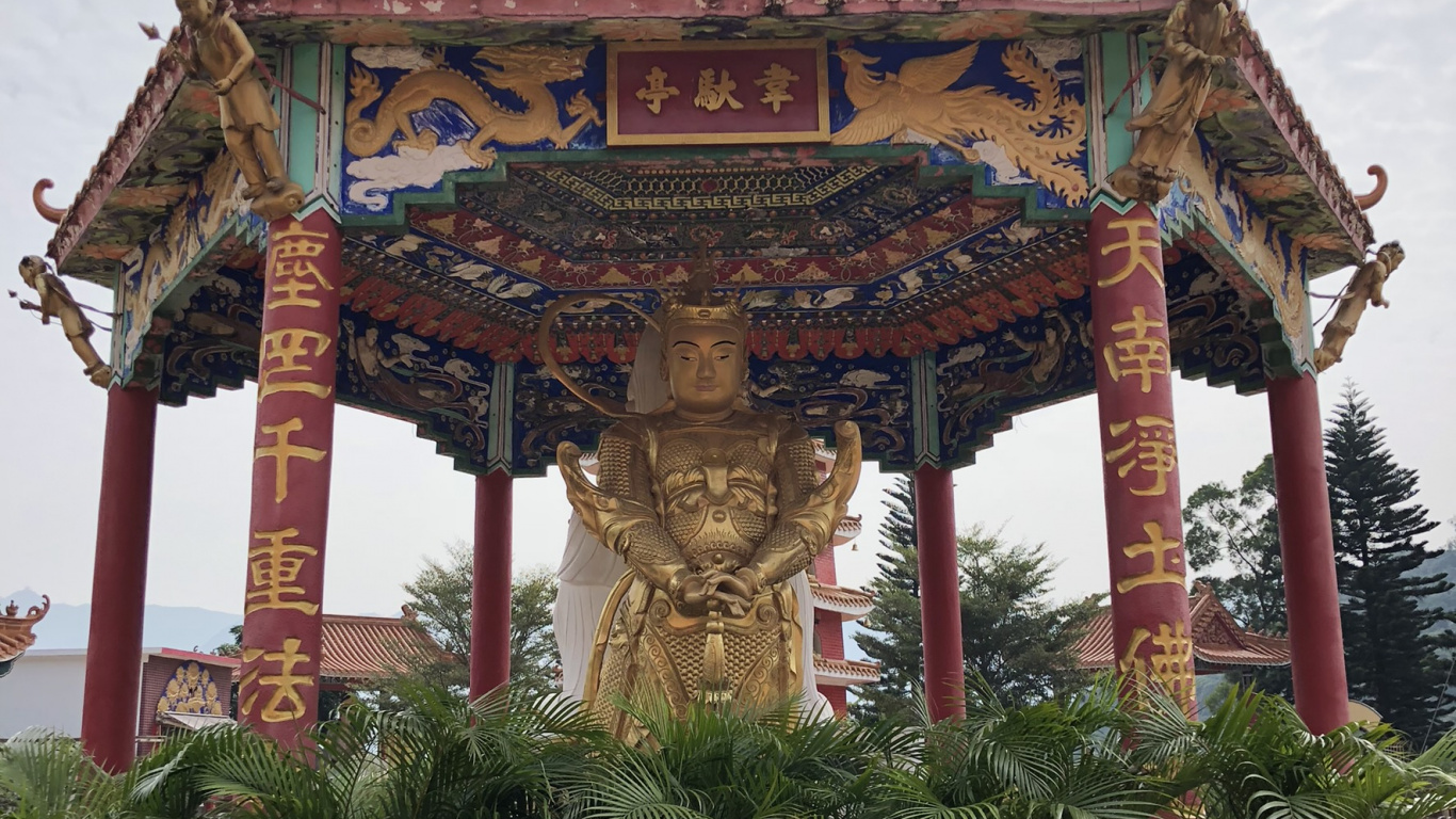 Ten Thousand Buddhas Monastery, Chinese Language, Chinese Architecture, Holy Places, Sculpture. Wallpaper in 1366x768 Resolution