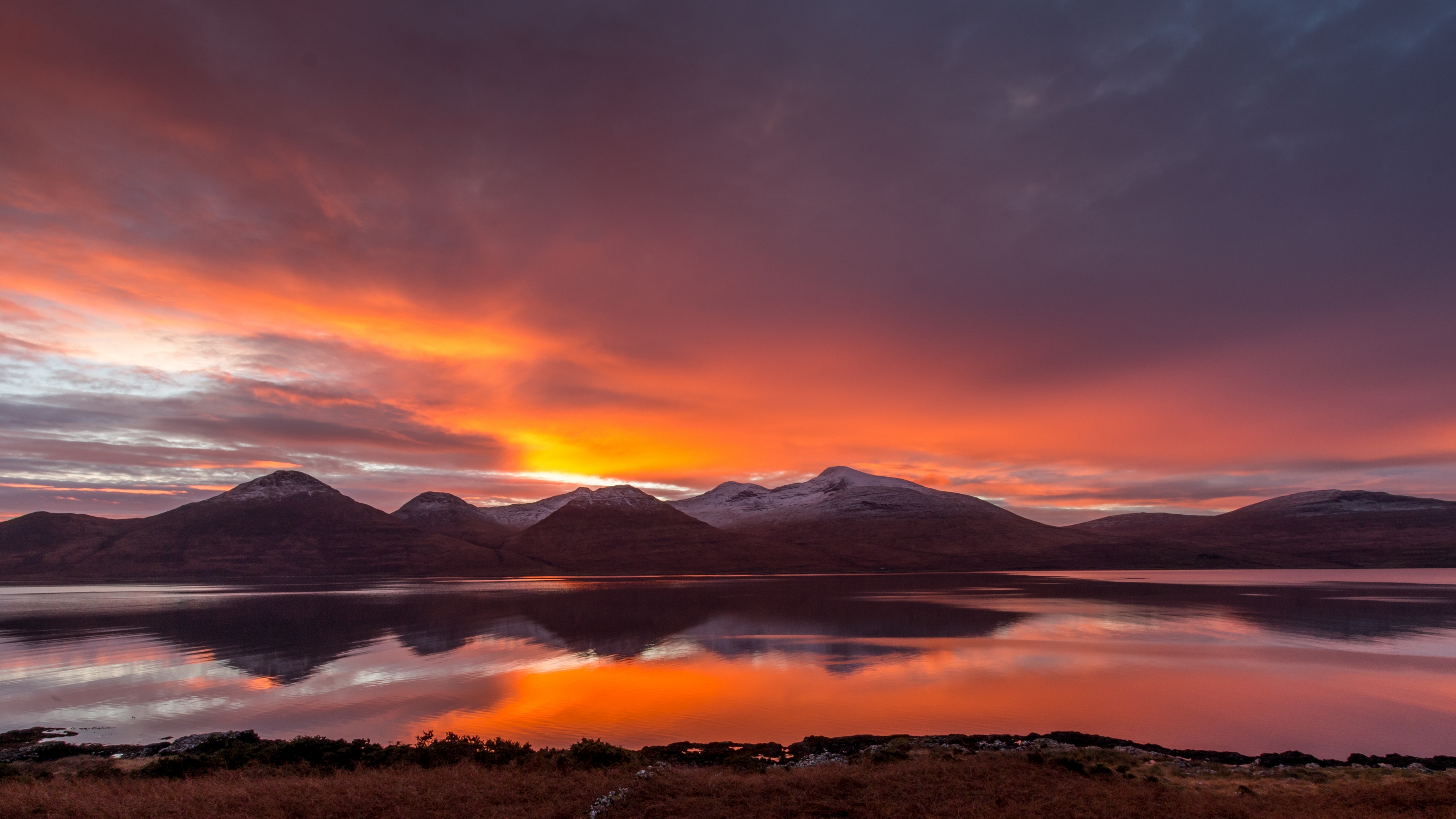 Agua, Ambiente, Los Recursos de Agua, Montaña, Afterglow. Wallpaper in 3840x2160 Resolution