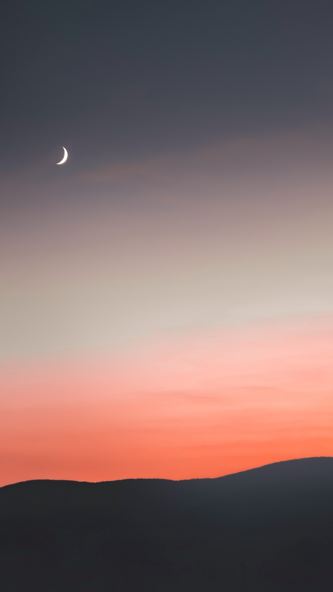 Moon, Sunset, Crescent. Wallpaper in 1080x1920 Resolution