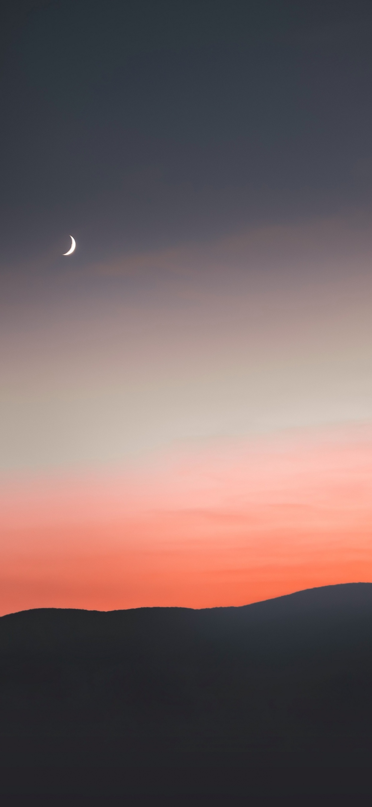 Moon, Sunset, Crescent. Wallpaper in 1242x2688 Resolution