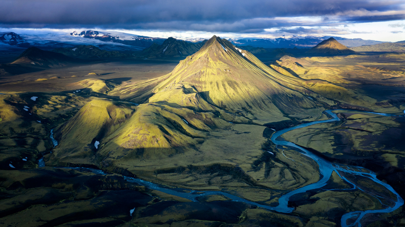 River, Mountains, Iceland, Mountain, Highland. Wallpaper in 1366x768 Resolution