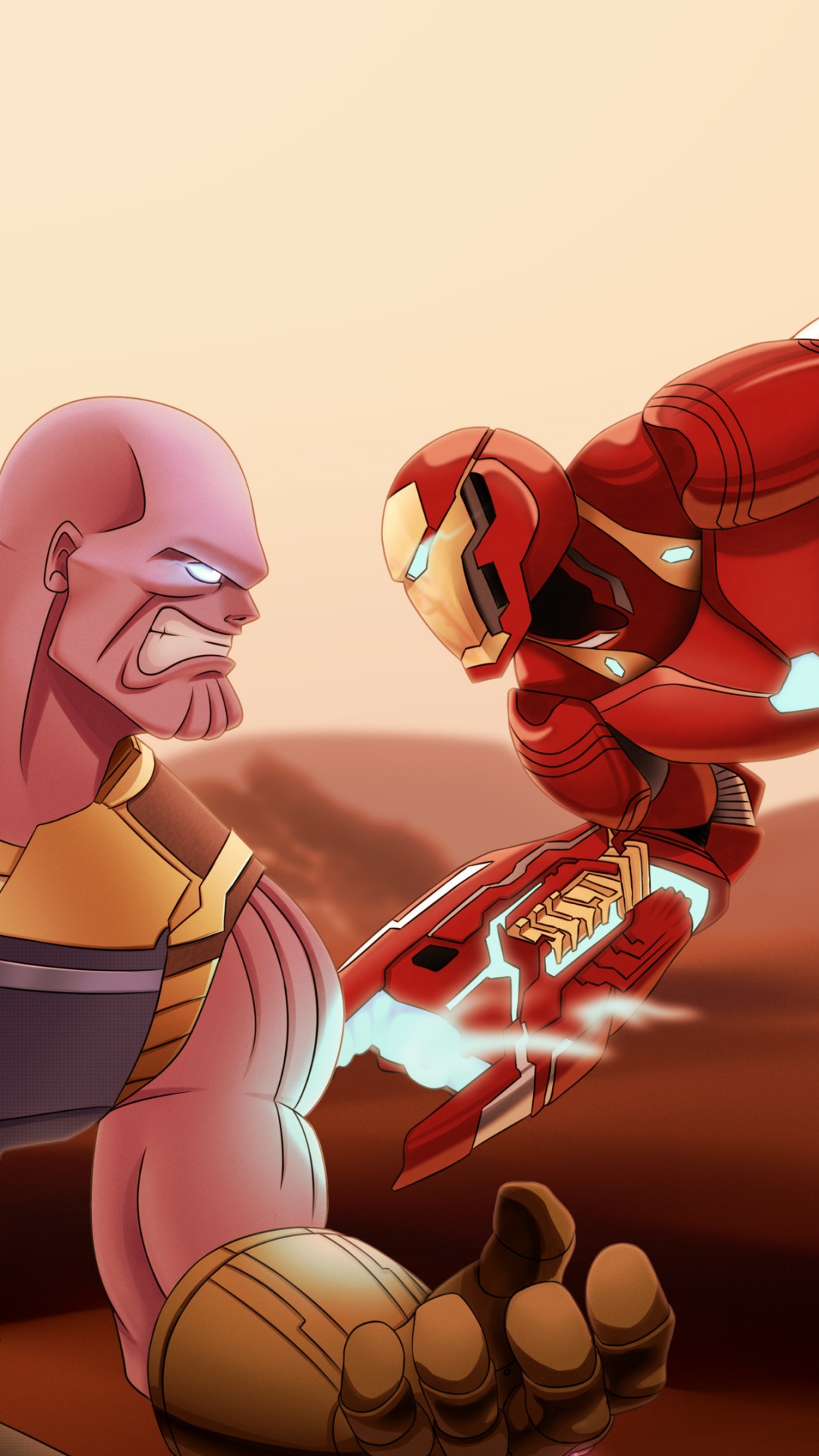 Ilustración de Robot Rojo y Amarillo. Wallpaper in 1080x1920 Resolution