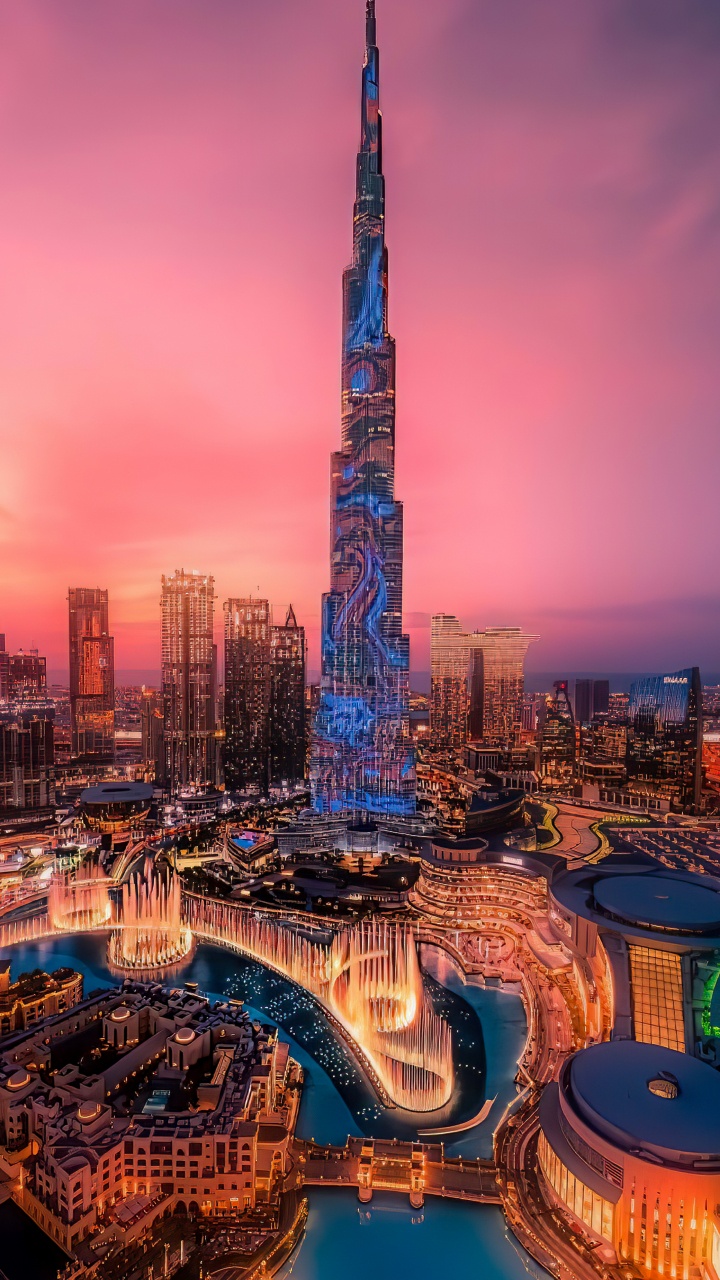 Dubai, Cityscape, Skyscraper, Building, Atmosphere. Wallpaper in 720x1280 Resolution