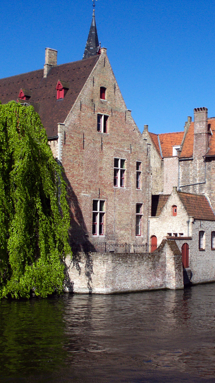 Brown Concrete Building Beside River During Daytime. Wallpaper in 750x1334 Resolution