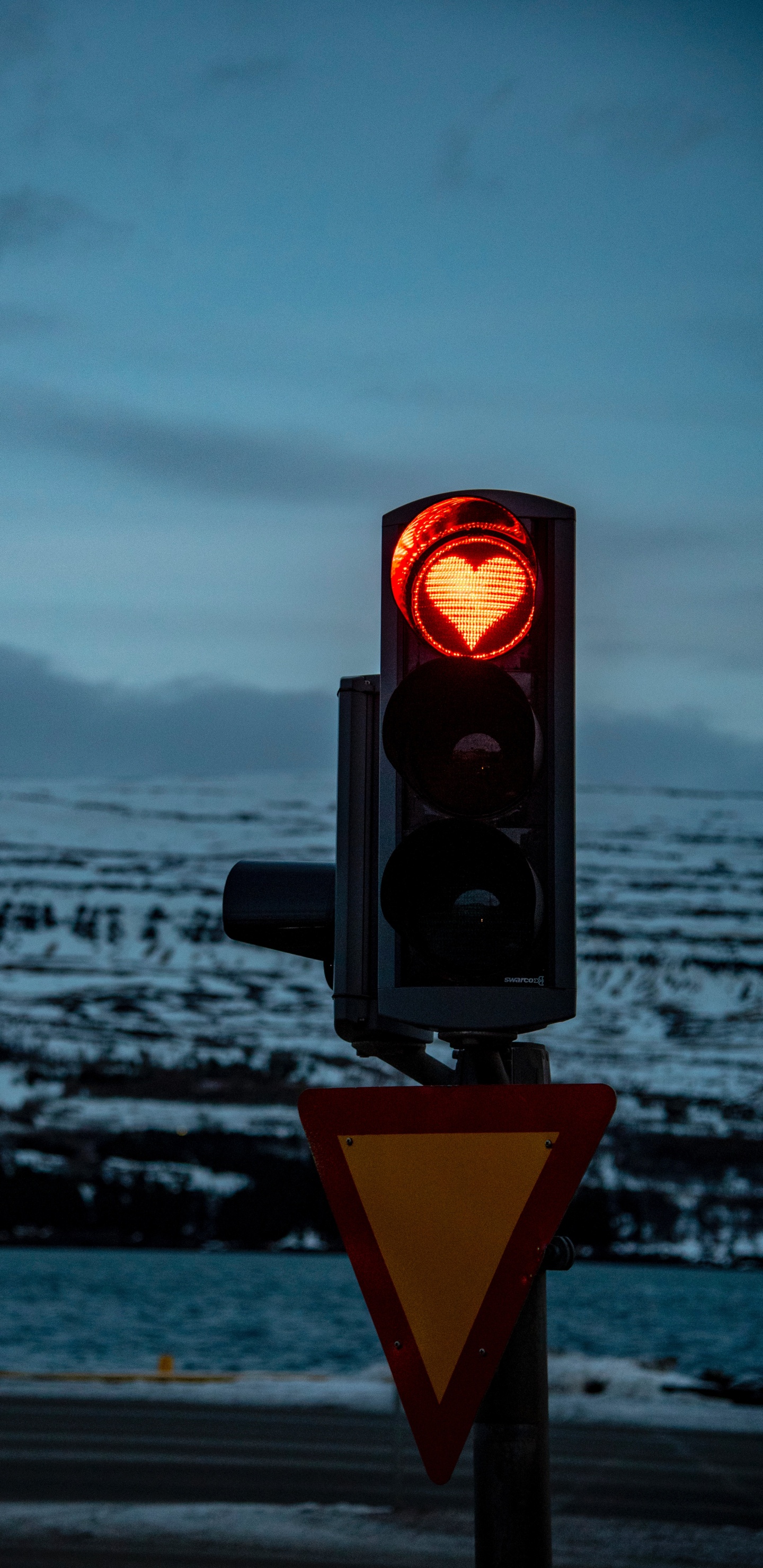 Feu de Circulation Noir et Jaune. Wallpaper in 1440x2960 Resolution