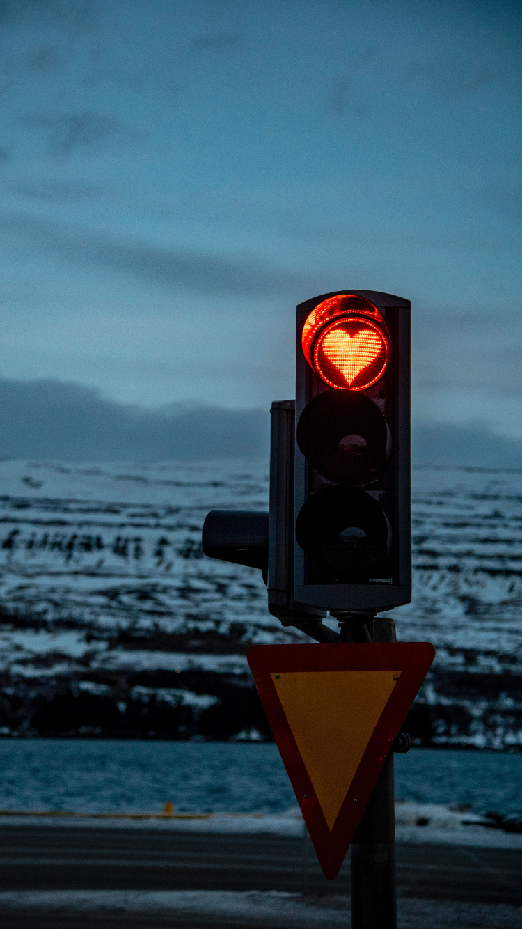 Black and Yellow Traffic Light. Wallpaper in 750x1334 Resolution