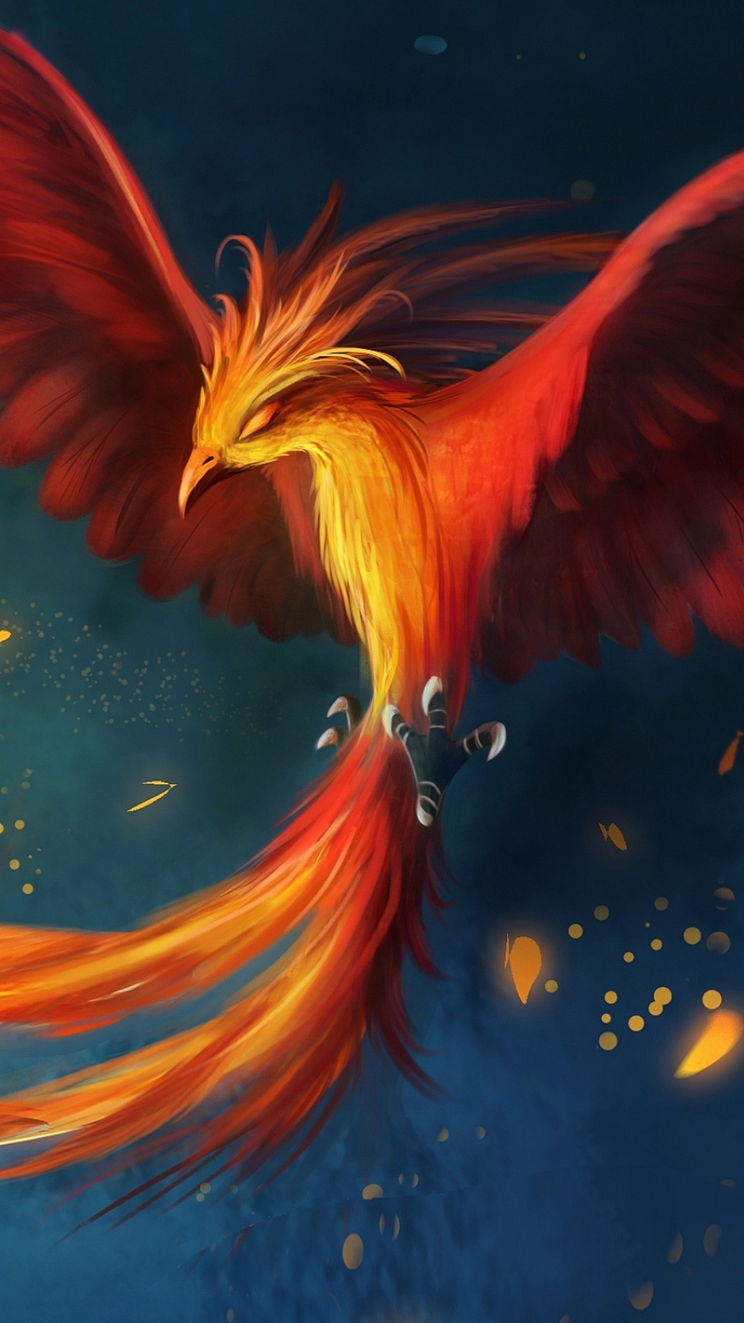 Flying Phoenix Bird Drawing, Art, Phoenix, Drawing, Digital Art. Wallpaper in 1080x1920 Resolution