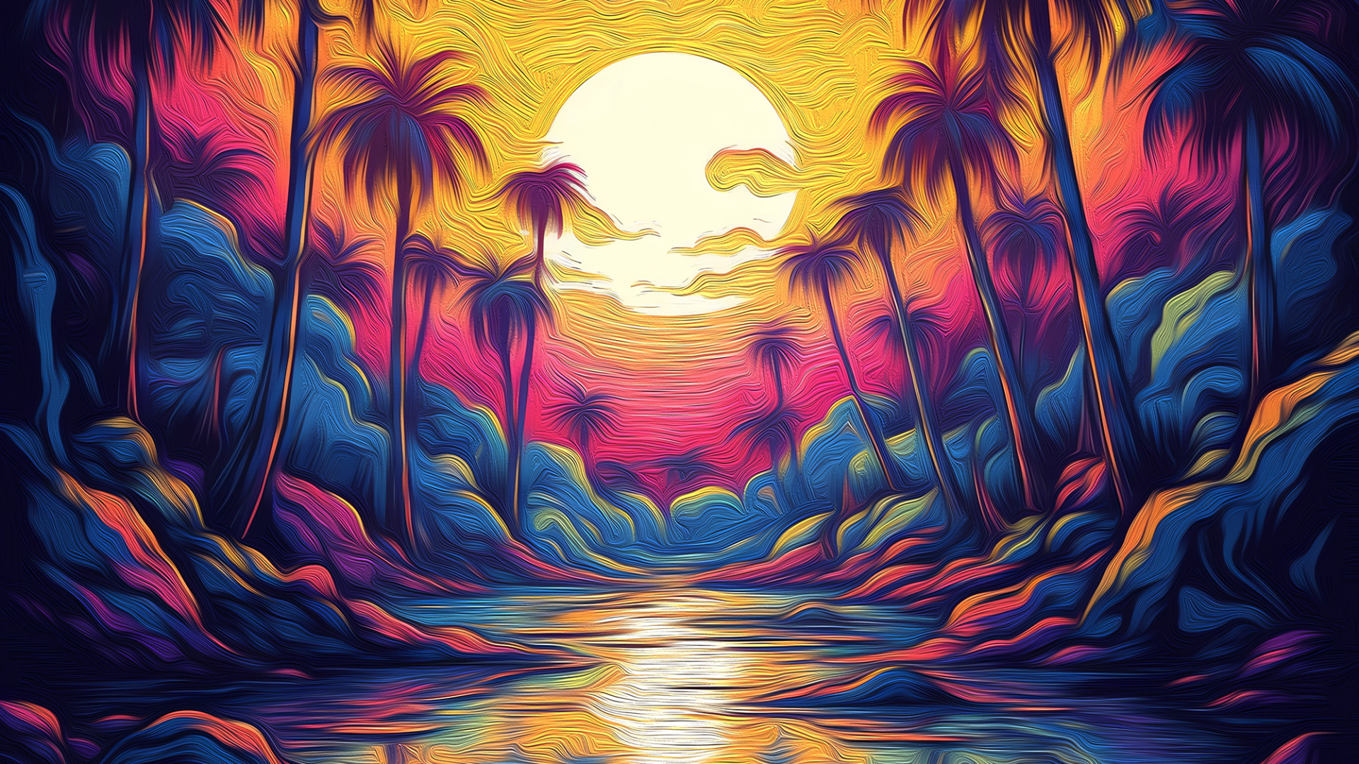 Artes Visuales, Agua, Afterglow, Entorno Natural. Wallpaper in 1920x1080 Resolution