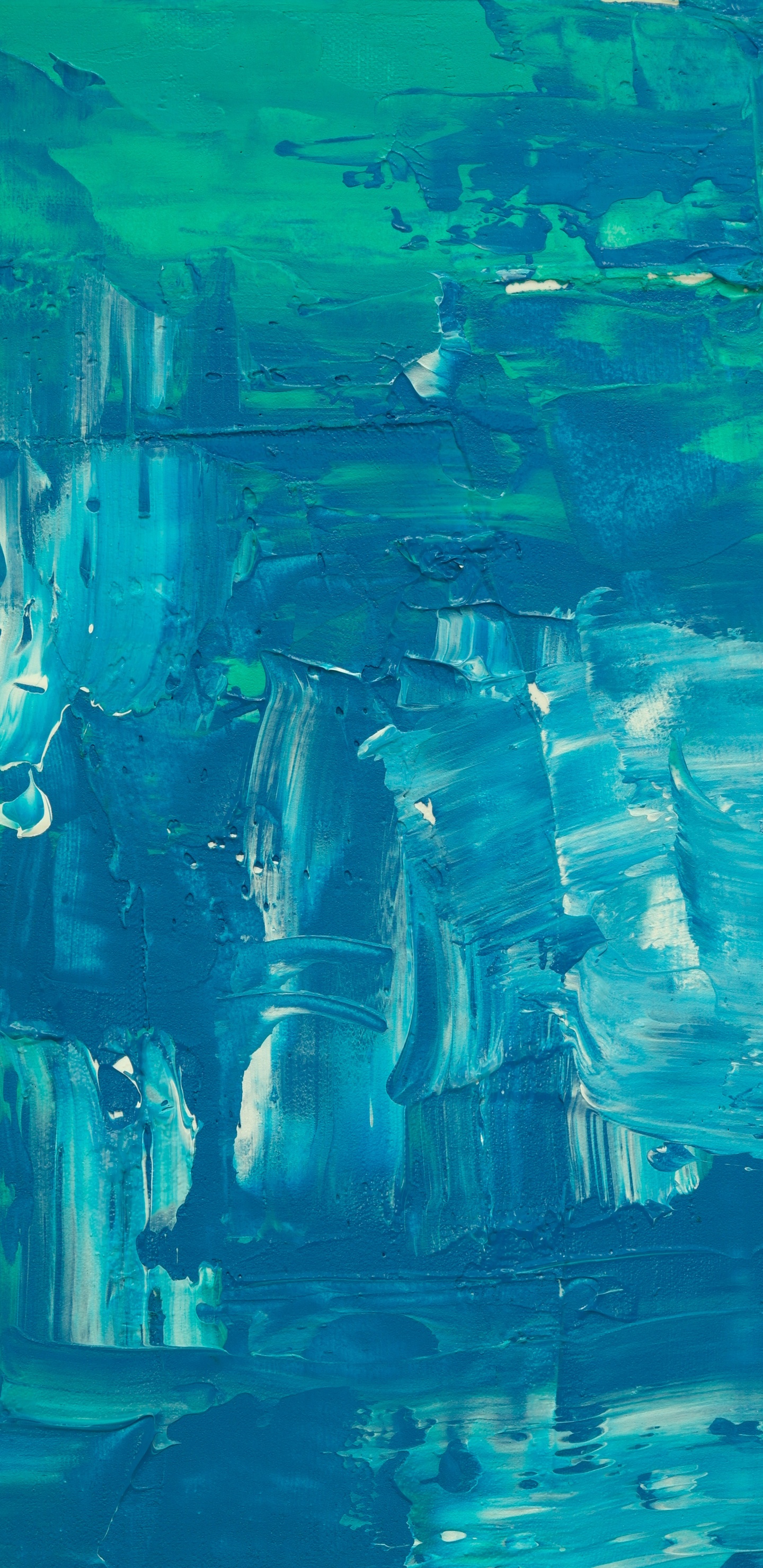 Blaue Und Schwarze Abstrakte Malerei. Wallpaper in 1440x2960 Resolution