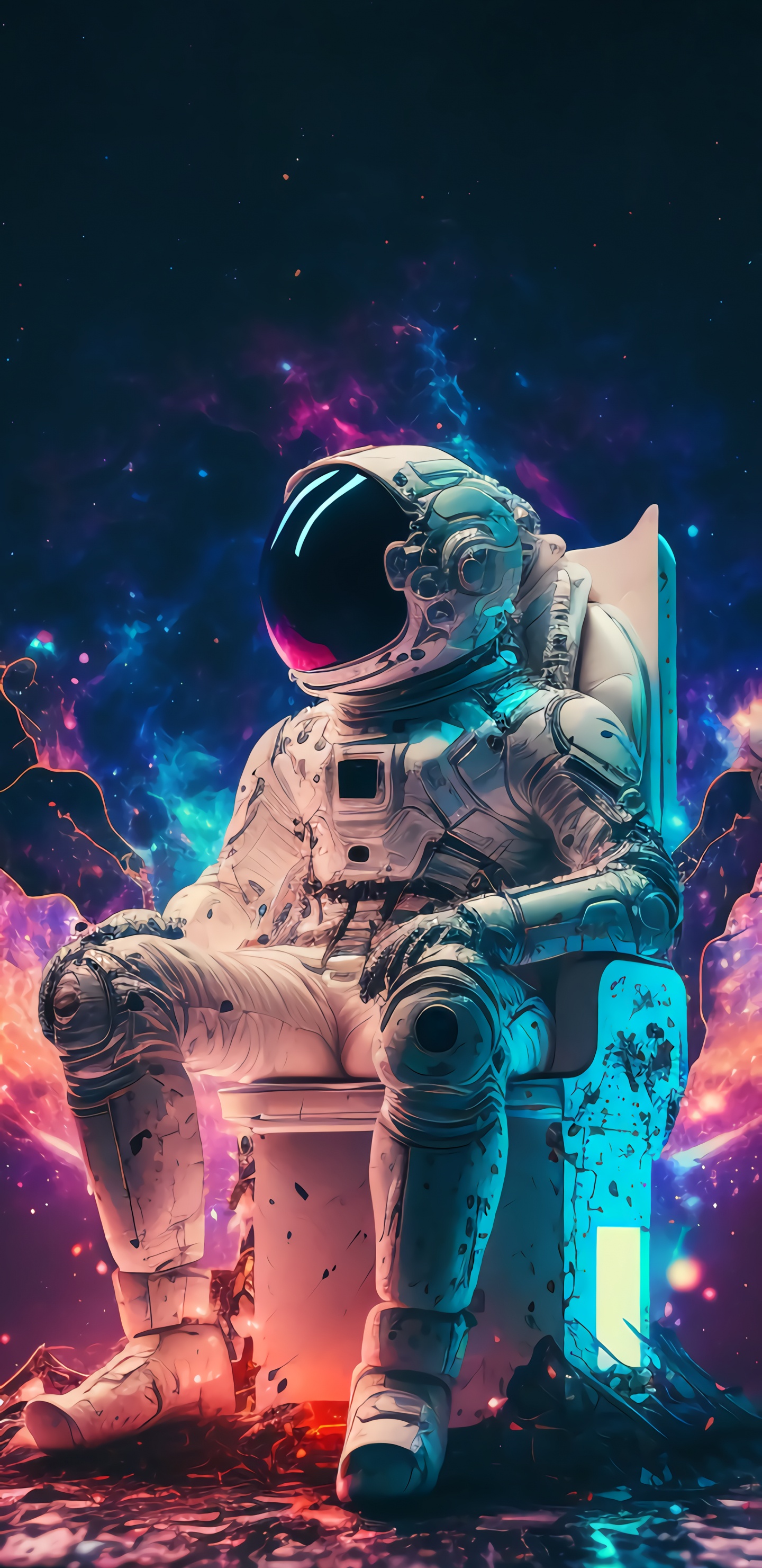 Astronaut, Weltraum, Raum, Unterhaltung, Kunst. Wallpaper in 1440x2960 Resolution