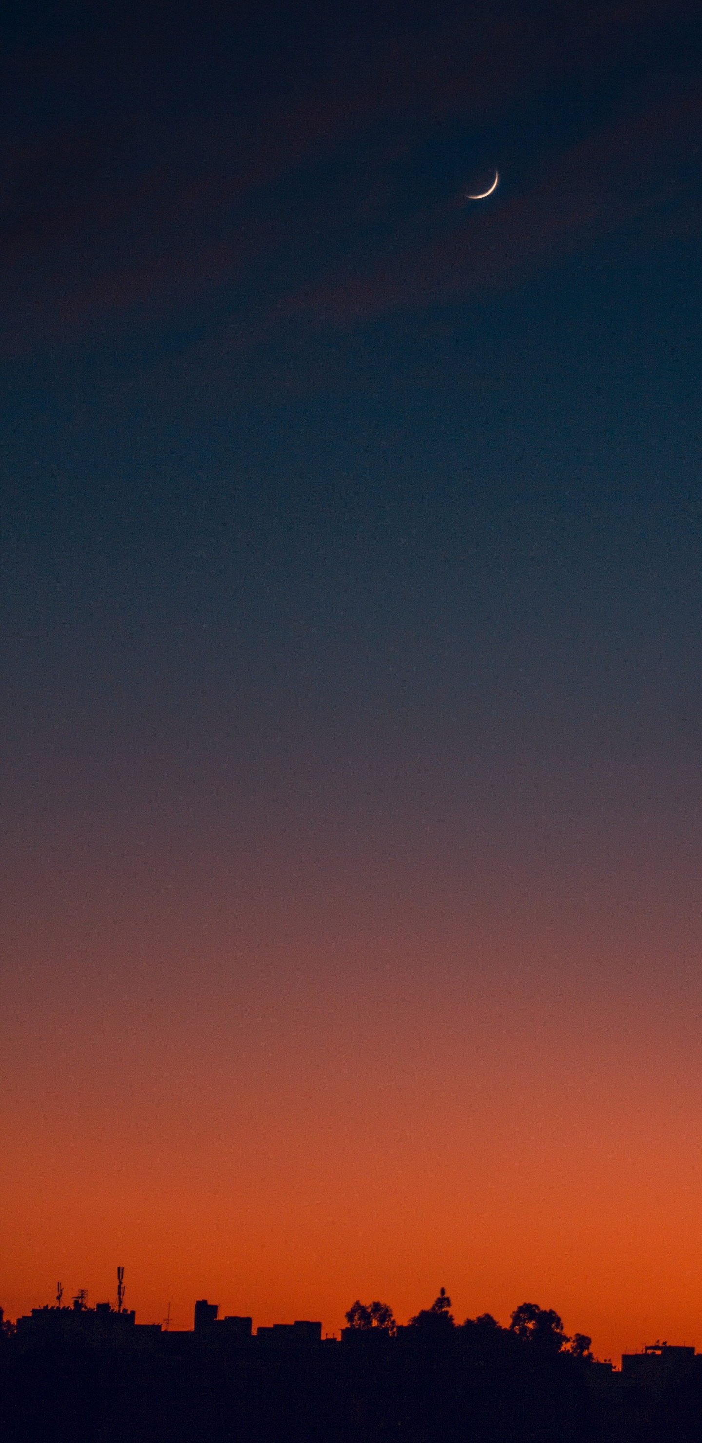 晚上, 气氛, 月亮, 光, Crescent 壁纸 1440x2960 允许