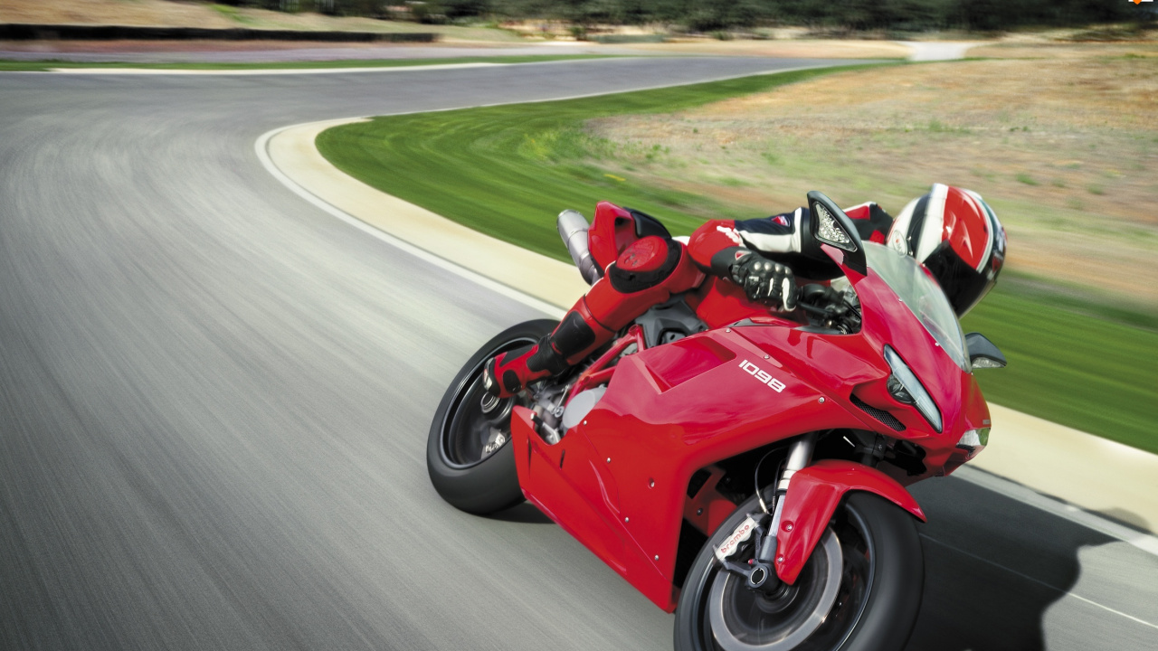 Red and Black Sports Bike on Road During Daytime. Wallpaper in 1280x720 Resolution