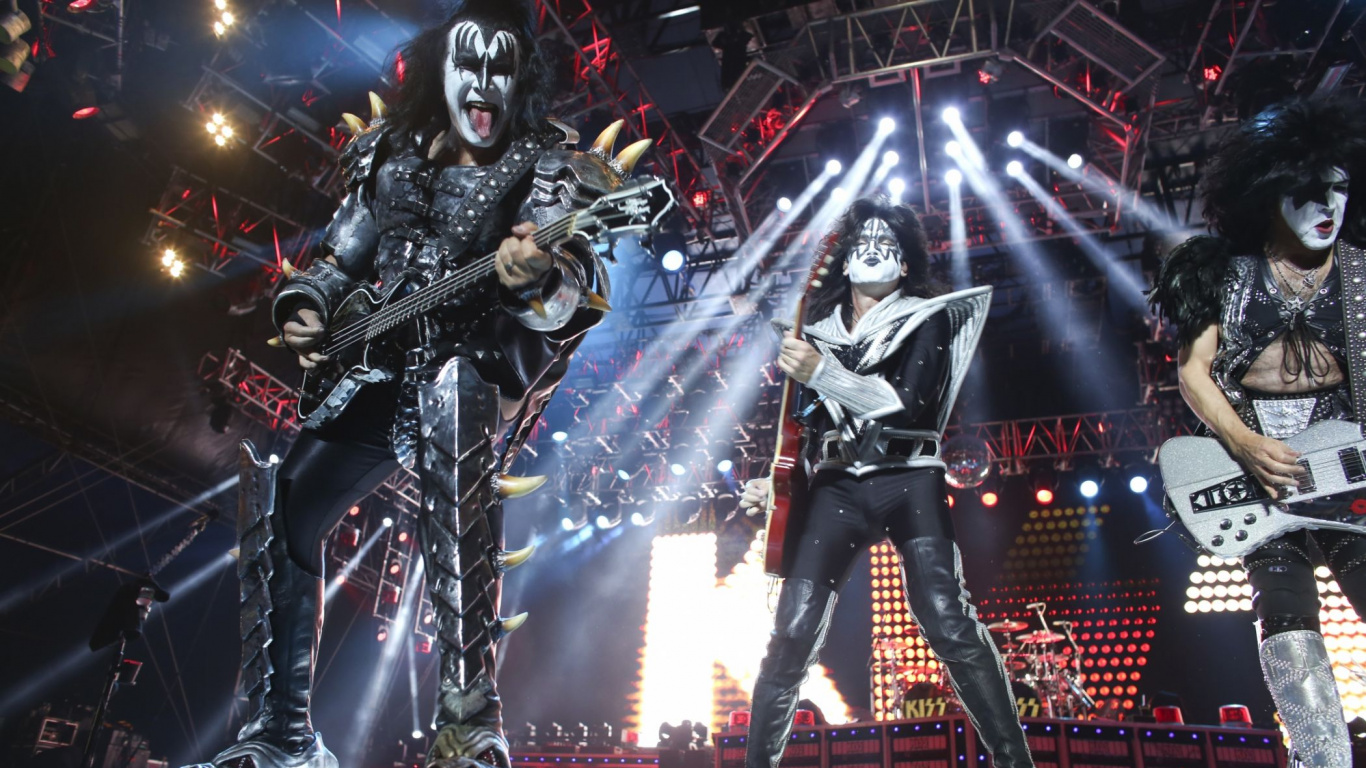 Kuss, Schwermetall, Konzert, Rock, Leistung. Wallpaper in 1366x768 Resolution