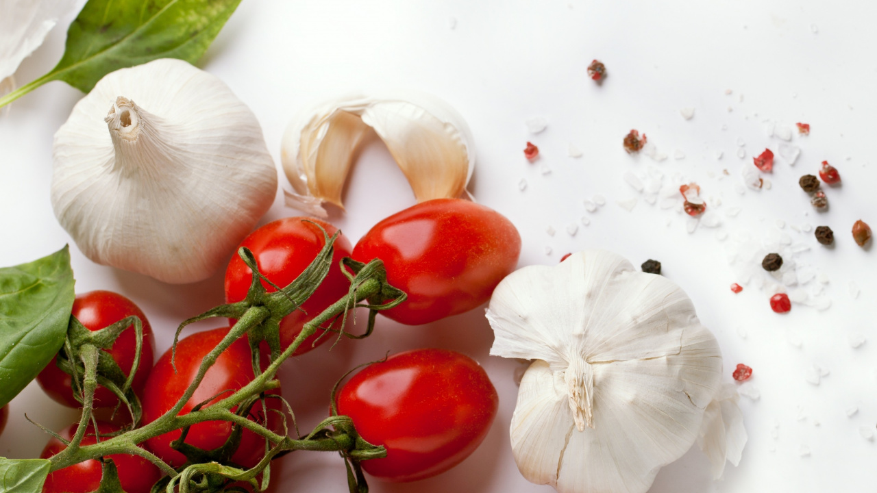 Roter Und Weißer Knoblauch Und Knoblauch. Wallpaper in 1280x720 Resolution