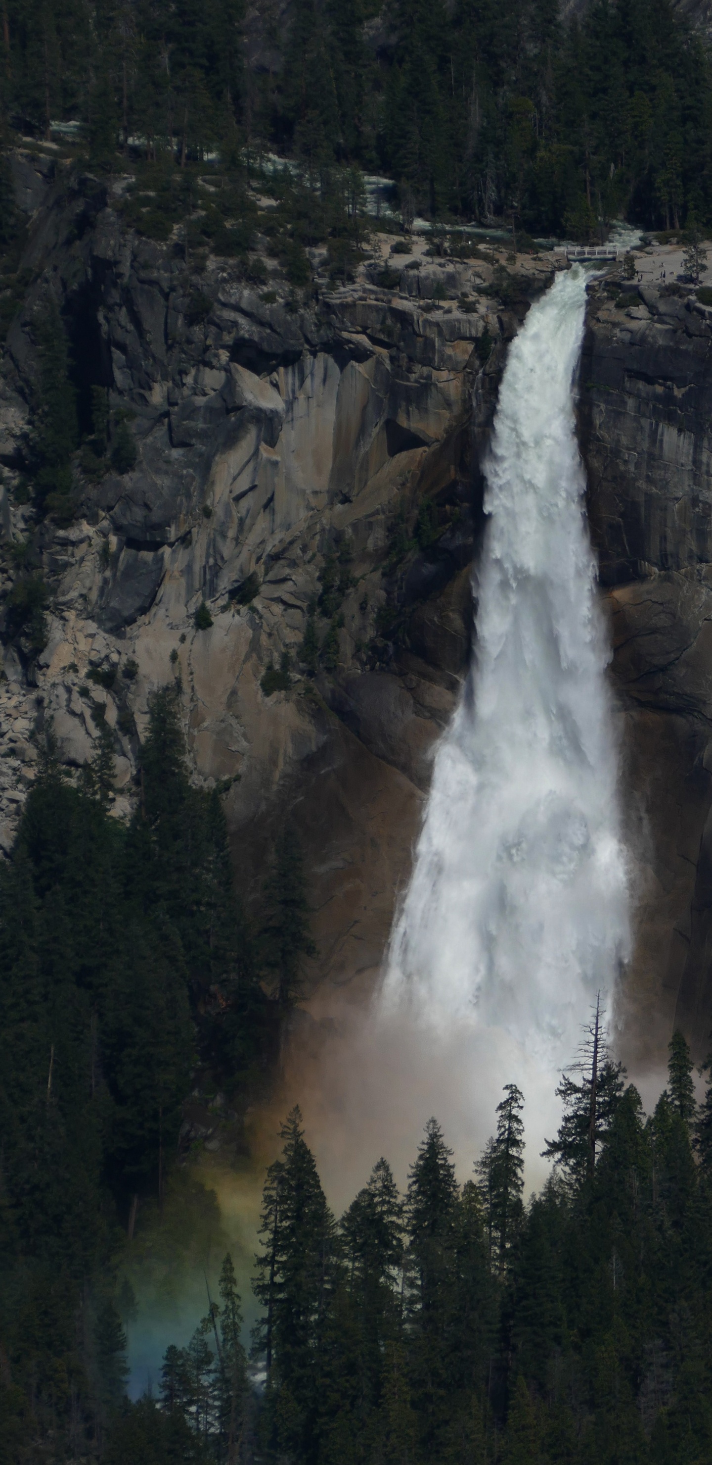 Wasserfall, Yosemite Valley, Natur, Leica V-Lux Typ 114, Sehenswürdigkeit. Wallpaper in 1440x2960 Resolution