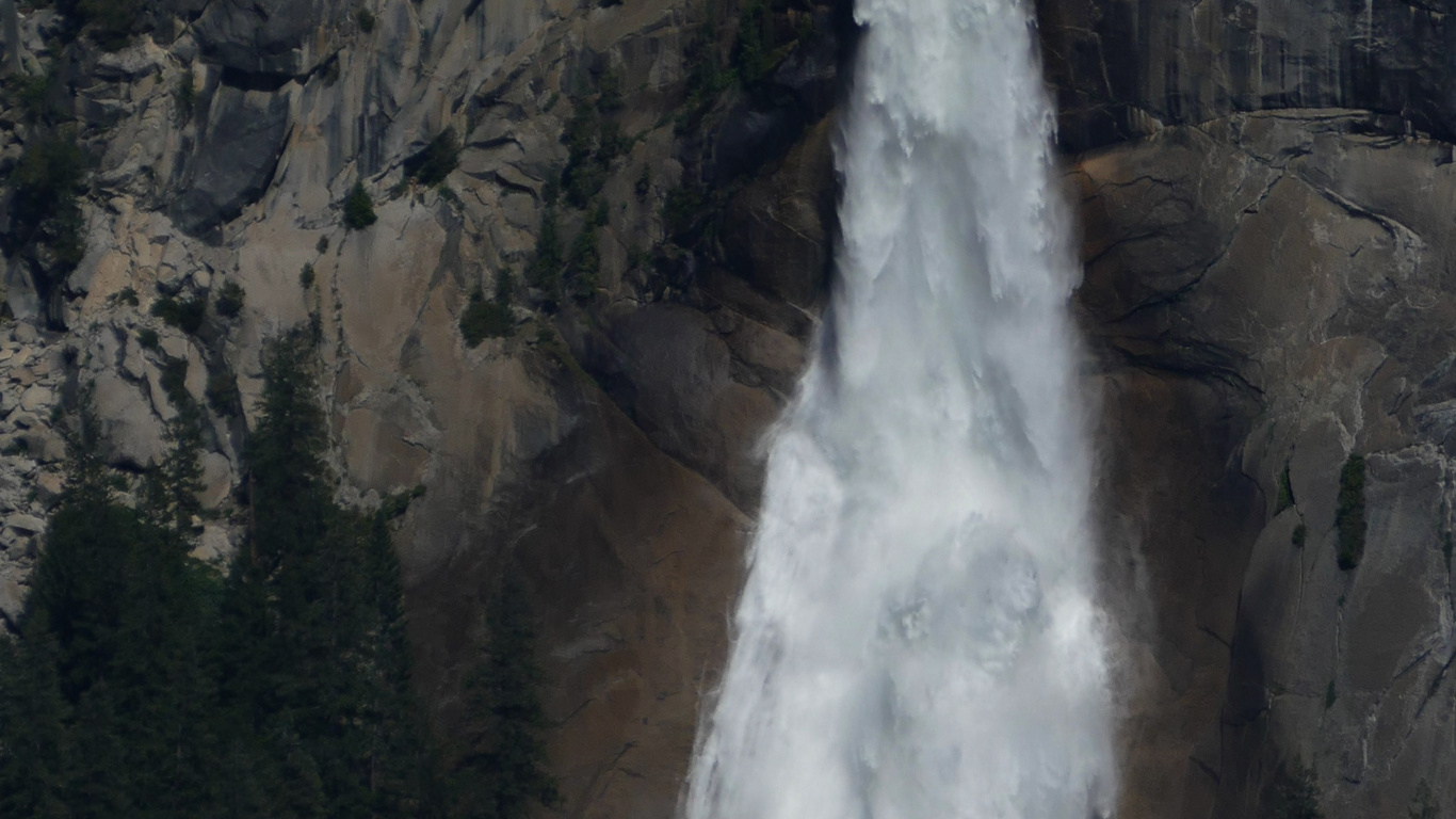 Waterfall, Yosemite Valley, Nature, Leica V-lux Typ 114, Tourist Attraction. Wallpaper in 1366x768 Resolution