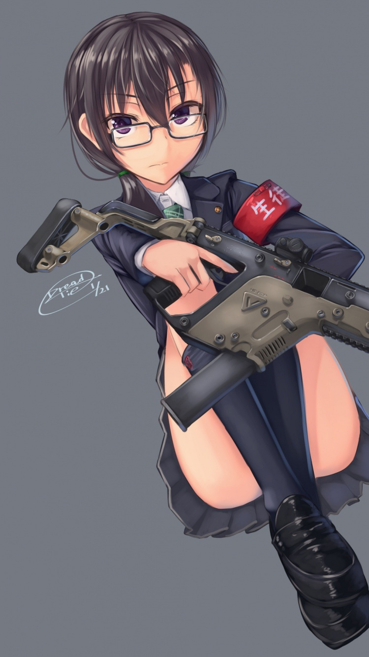 Mujer Con Chaqueta de Cuero Negro Personaje de Anime. Wallpaper in 750x1334 Resolution