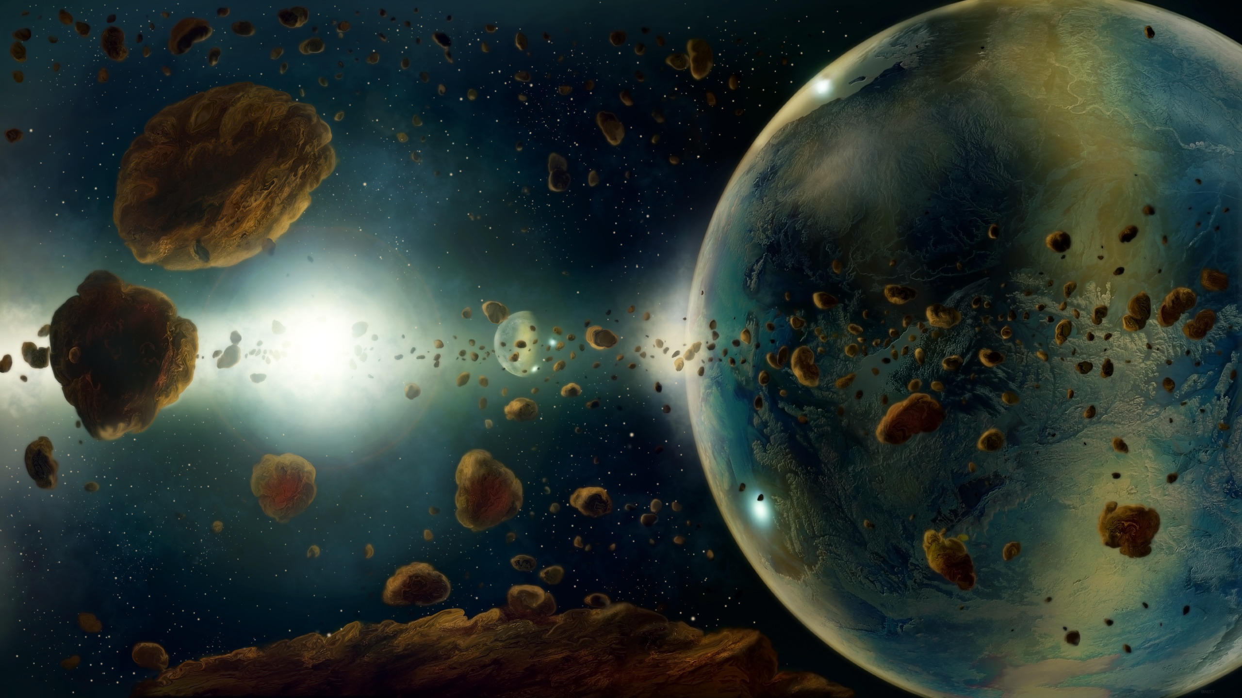 小行星, 这个星球, 外层空间, 天文学对象, 宇宙 壁纸 2560x1440 允许