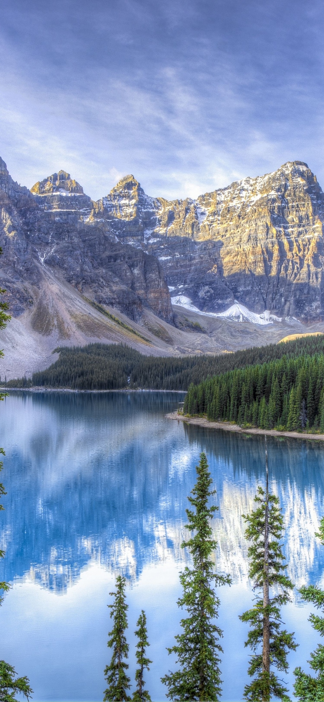 Moraine Lake, Tablet, Mountain, Water, Cloud. Wallpaper in 1125x2436 Resolution