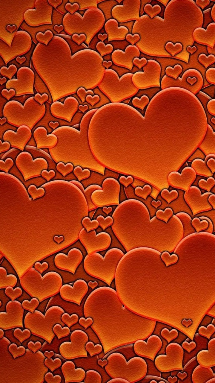 Heart, Orange, Love, Creative Arts, Art. Wallpaper in 720x1280 Resolution