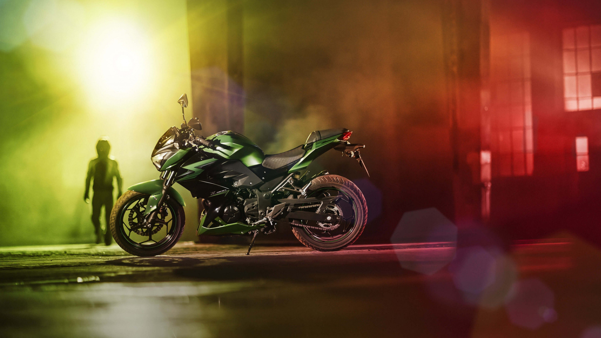Green and Black Sports Bike. Wallpaper in 1920x1080 Resolution