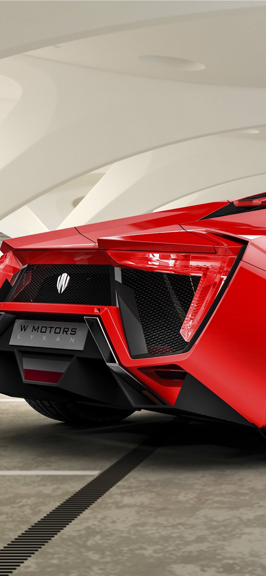 Red Ferrari 458 Italia on White Floor. Wallpaper in 1125x2436 Resolution