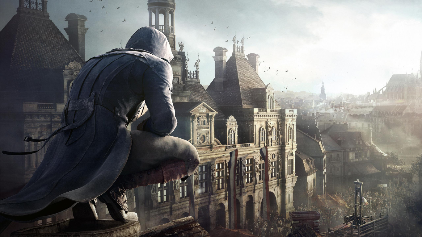 Assassins Creed Unity, Assassins Creed Syndicat, Métropole, Arno Dorian, Bâtiment. Wallpaper in 1366x768 Resolution