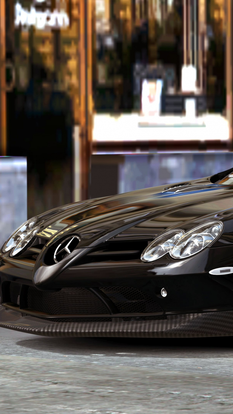 Porsche 911 Noire Garée Dans la Rue. Wallpaper in 750x1334 Resolution