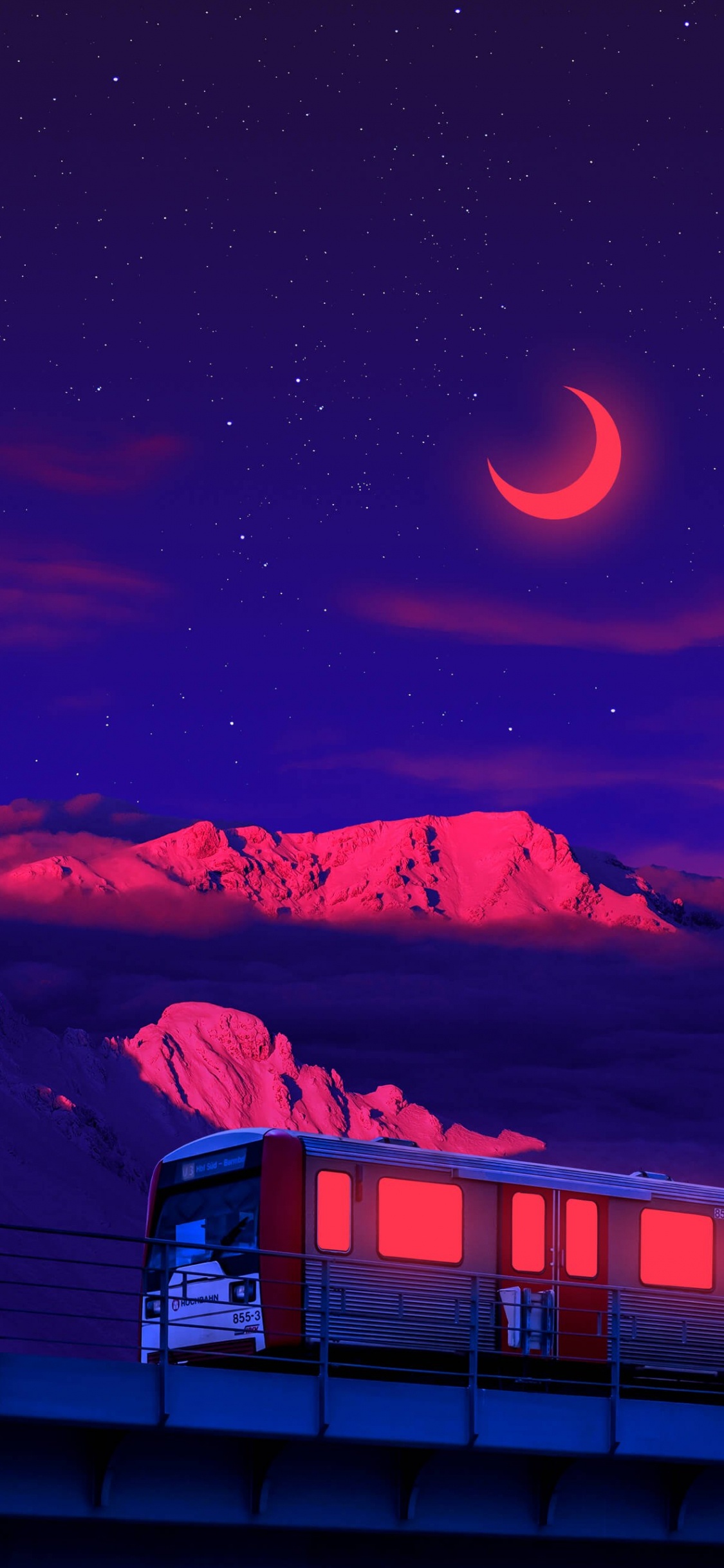Train, Smartphone, Live, Atmosphere, Moon. Wallpaper in 1125x2436 Resolution