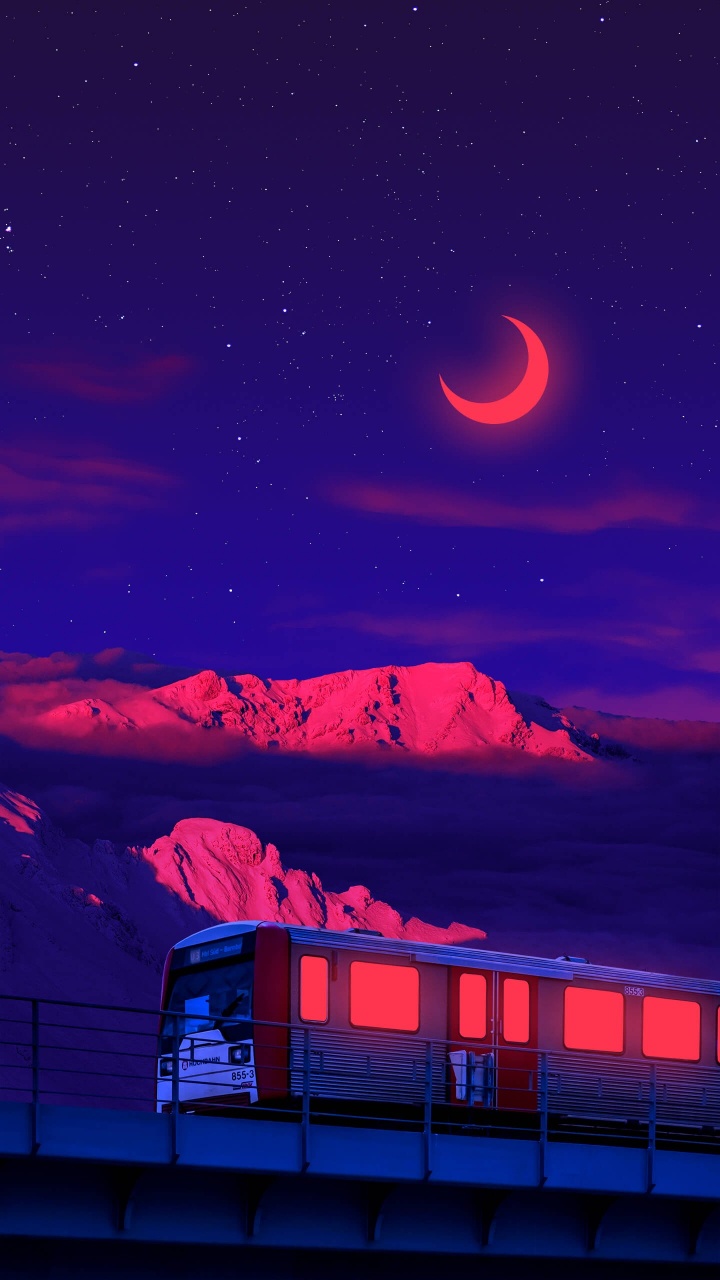 Tren, Smartphone, Vivir, Ambiente, Luna. Wallpaper in 720x1280 Resolution