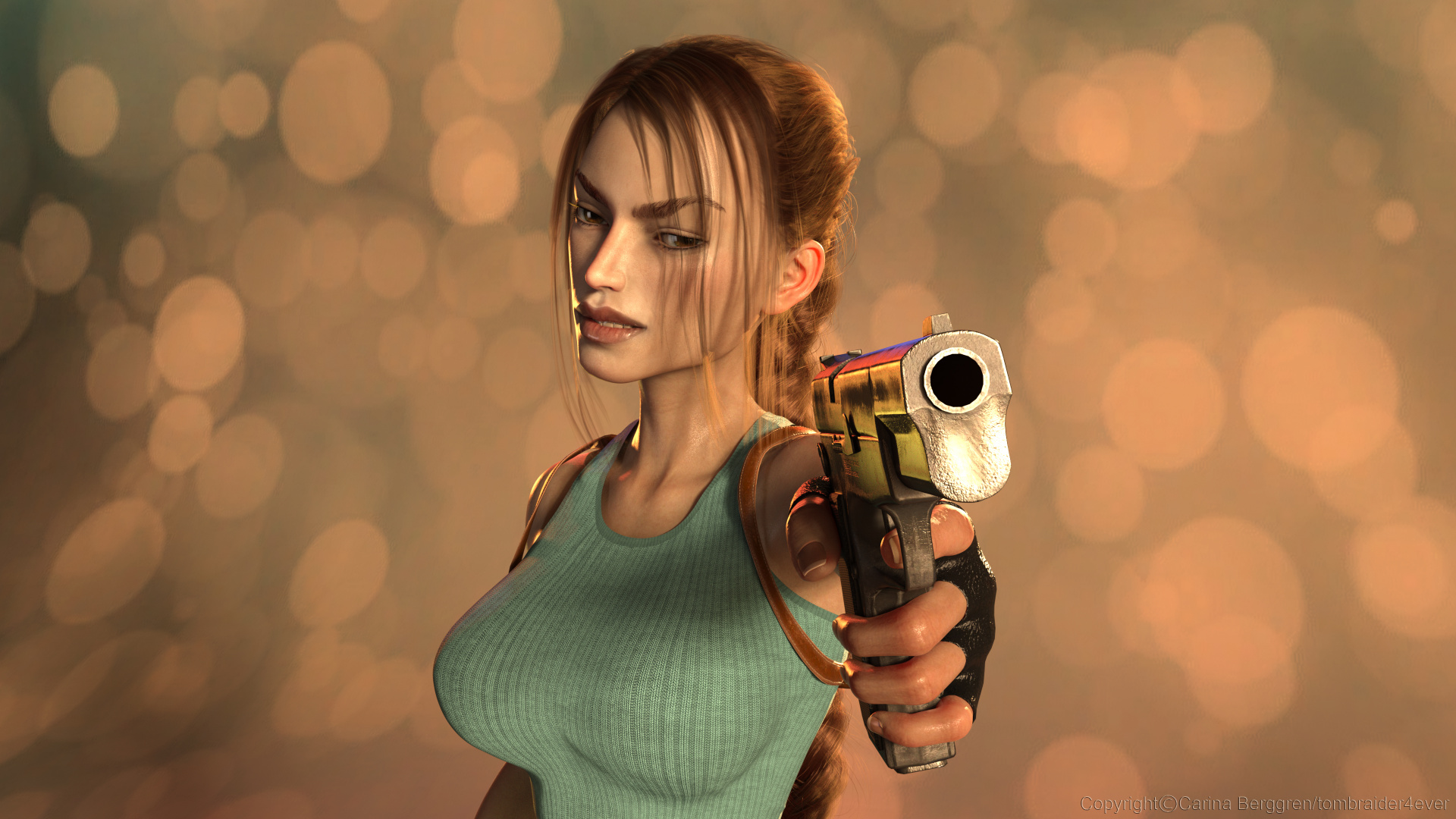 Arte, Arma, Lara Croft, Lara Croft Tomb Raider, Tomb Raider. Wallpaper in 1920x1080 Resolution