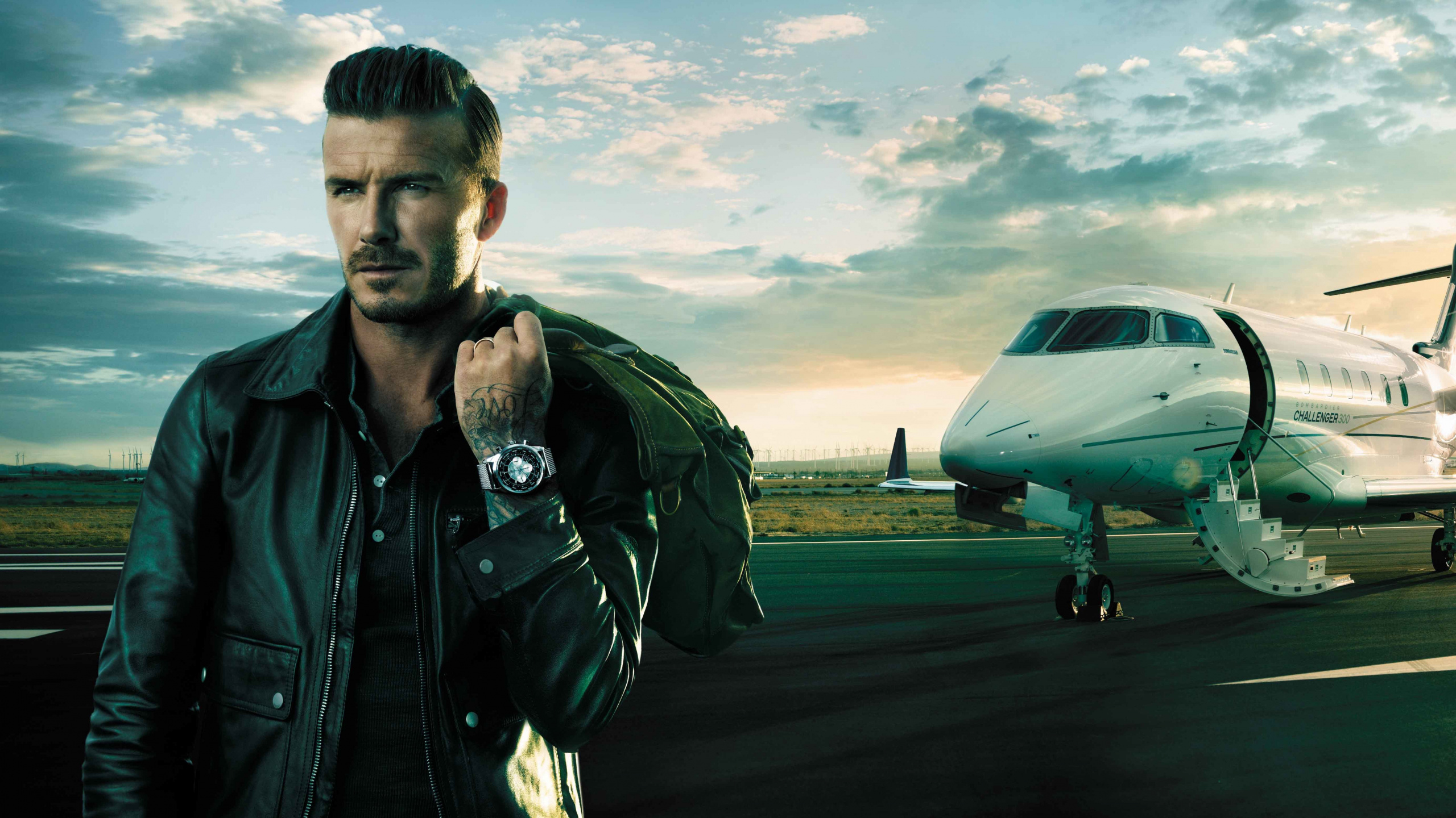 David Beckham, Breitling SA, Luft-und Raumfahrttechnik, Flugreise, Fluggesellschaft. Wallpaper in 2560x1440 Resolution