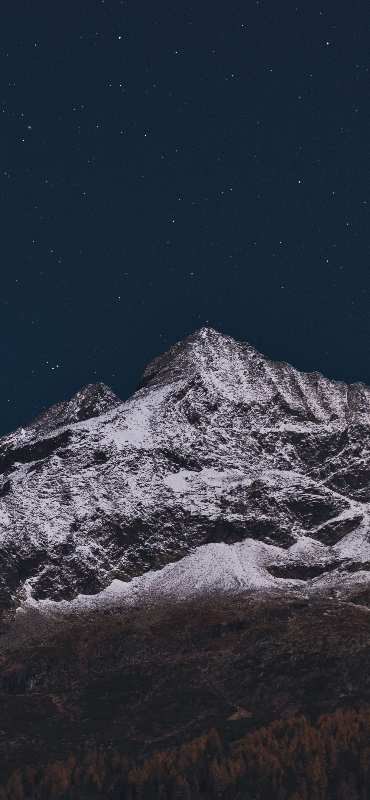 Mountain, Night, Mountain Range, Mountainous Landforms, Alps. Wallpaper in 1242x2688 Resolution