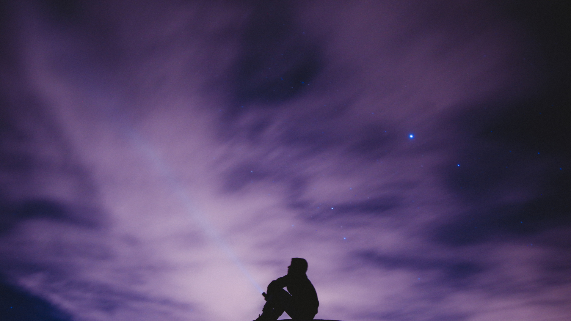 Silhouette of Man and Woman Under Dark Sky. Wallpaper in 1920x1080 Resolution