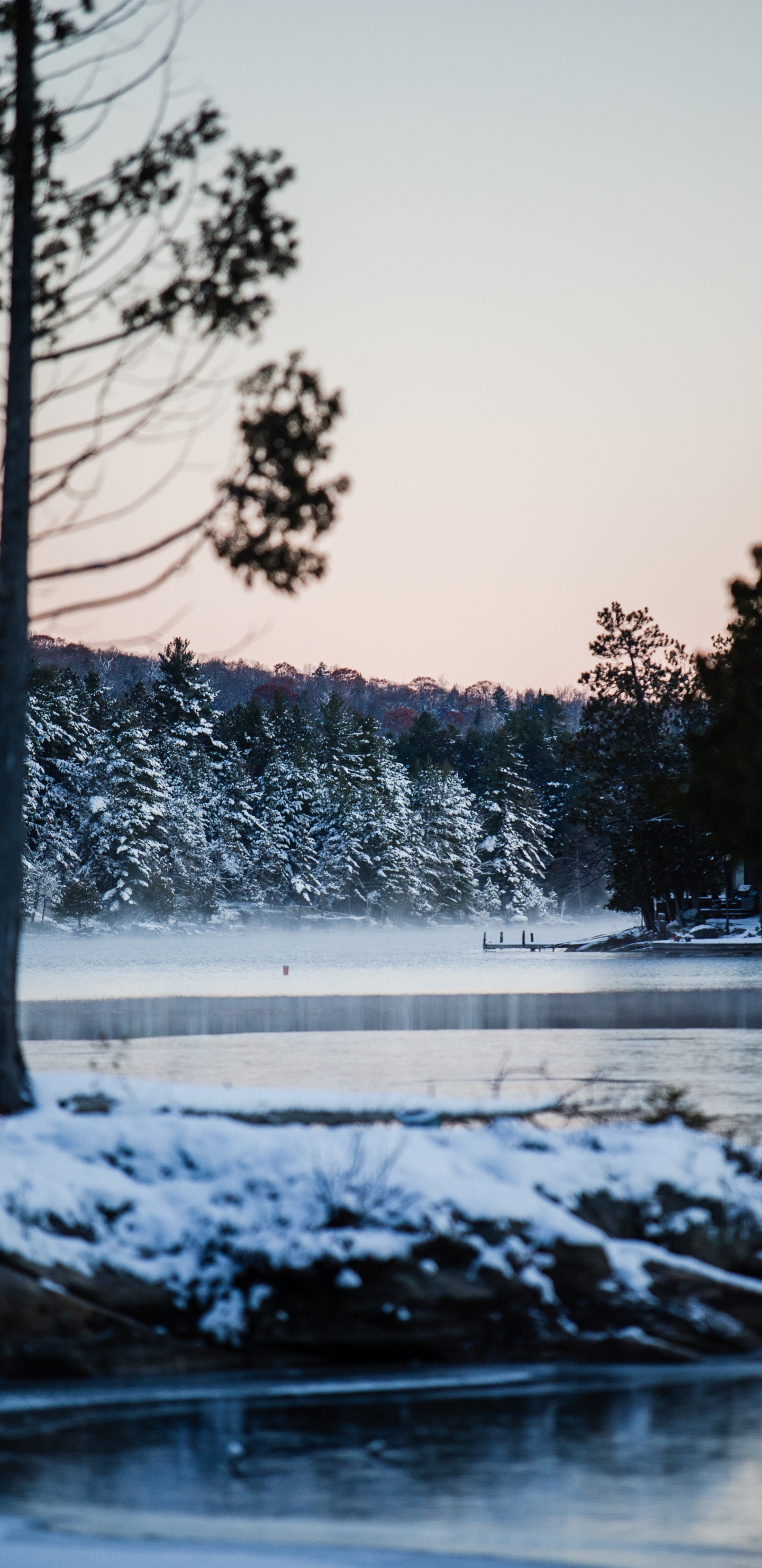 Hiver, Neige, Nature, Eau, Paysage Naturel. Wallpaper in 1440x2960 Resolution