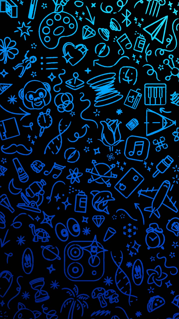 Apple, Blue, Azure, Aqua, Art. Wallpaper in 720x1280 Resolution