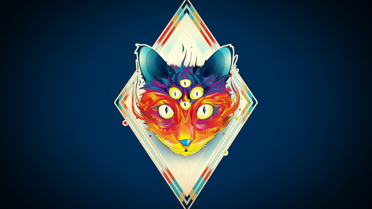 Yellow and Red Mask on Heart Shape. Wallpaper in 1280x720 Resolution