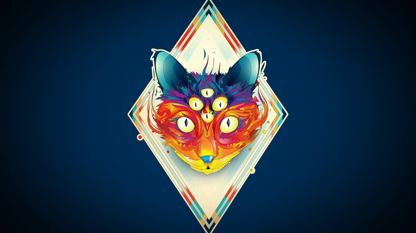 Yellow and Red Mask on Heart Shape. Wallpaper in 1366x768 Resolution