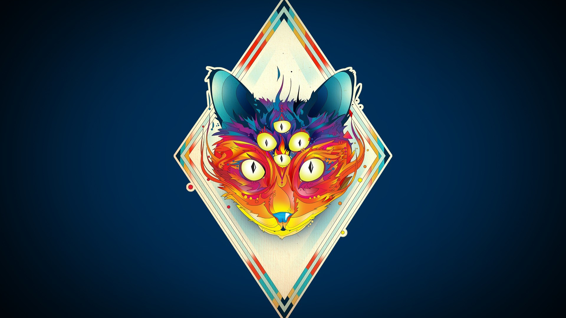 Yellow and Red Mask on Heart Shape. Wallpaper in 1920x1080 Resolution