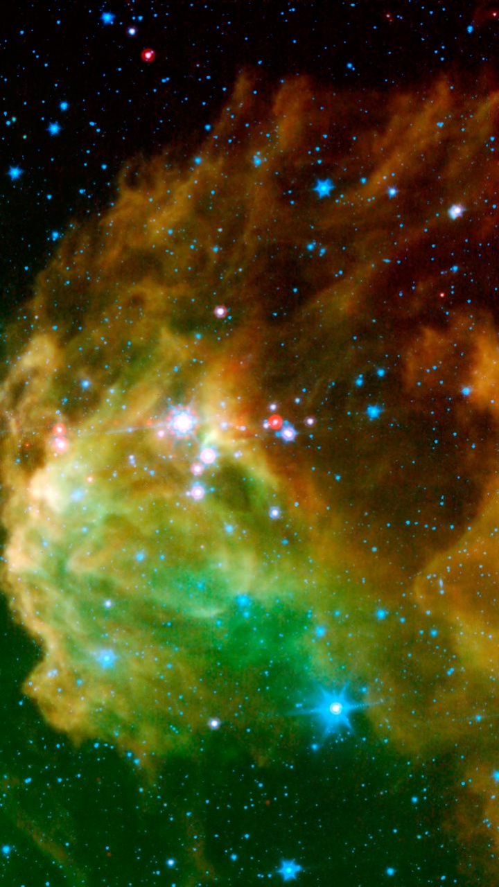 Illustration de la Galaxie Verte et Brune. Wallpaper in 720x1280 Resolution