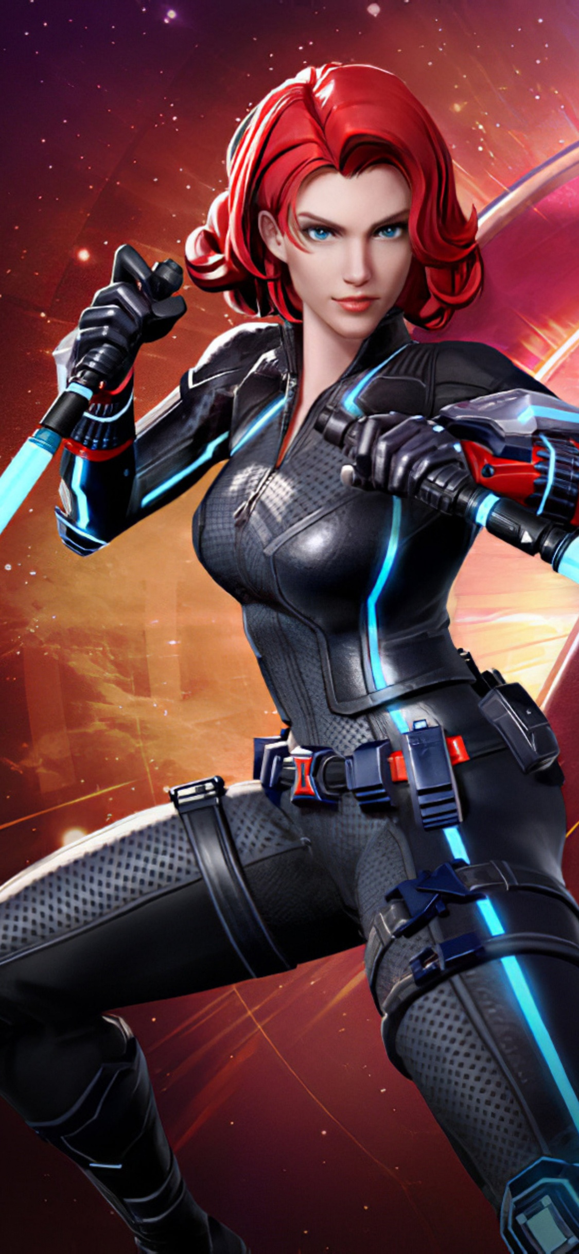 Marvel Super War Black Widow, Marvel Super War, Black Widow, Ancient One, Iceman. Wallpaper in 1125x2436 Resolution