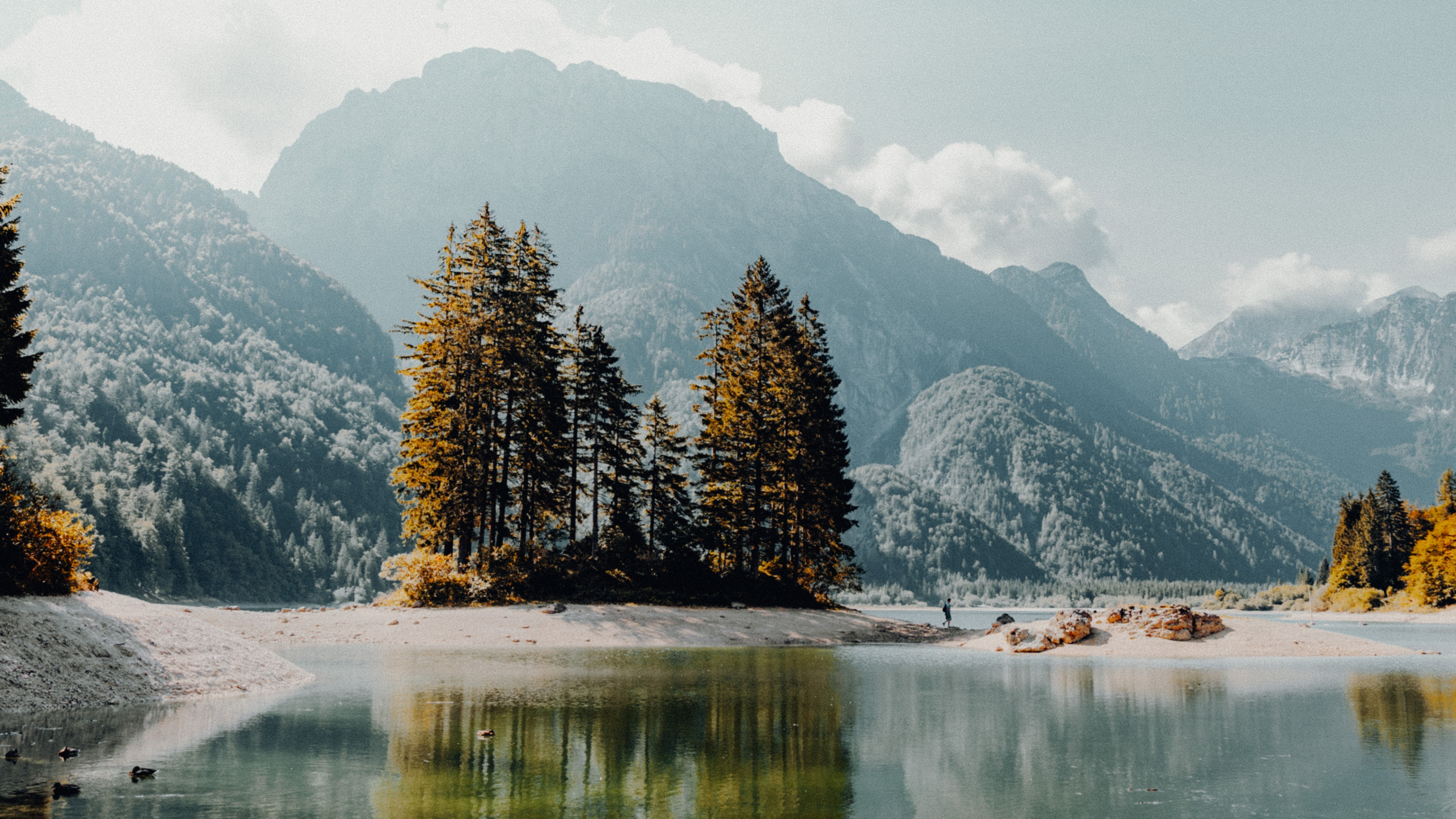 Mountain, Mountainous Landforms, Lake, Natural Landscape, Nature. Wallpaper in 3840x2160 Resolution