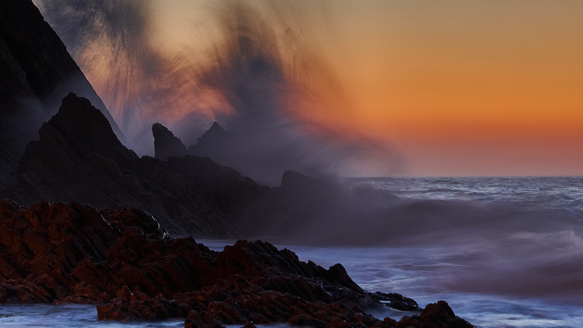 Mer, Nature, Eau, le Vent Vague, Côte. Wallpaper in 1920x1080 Resolution