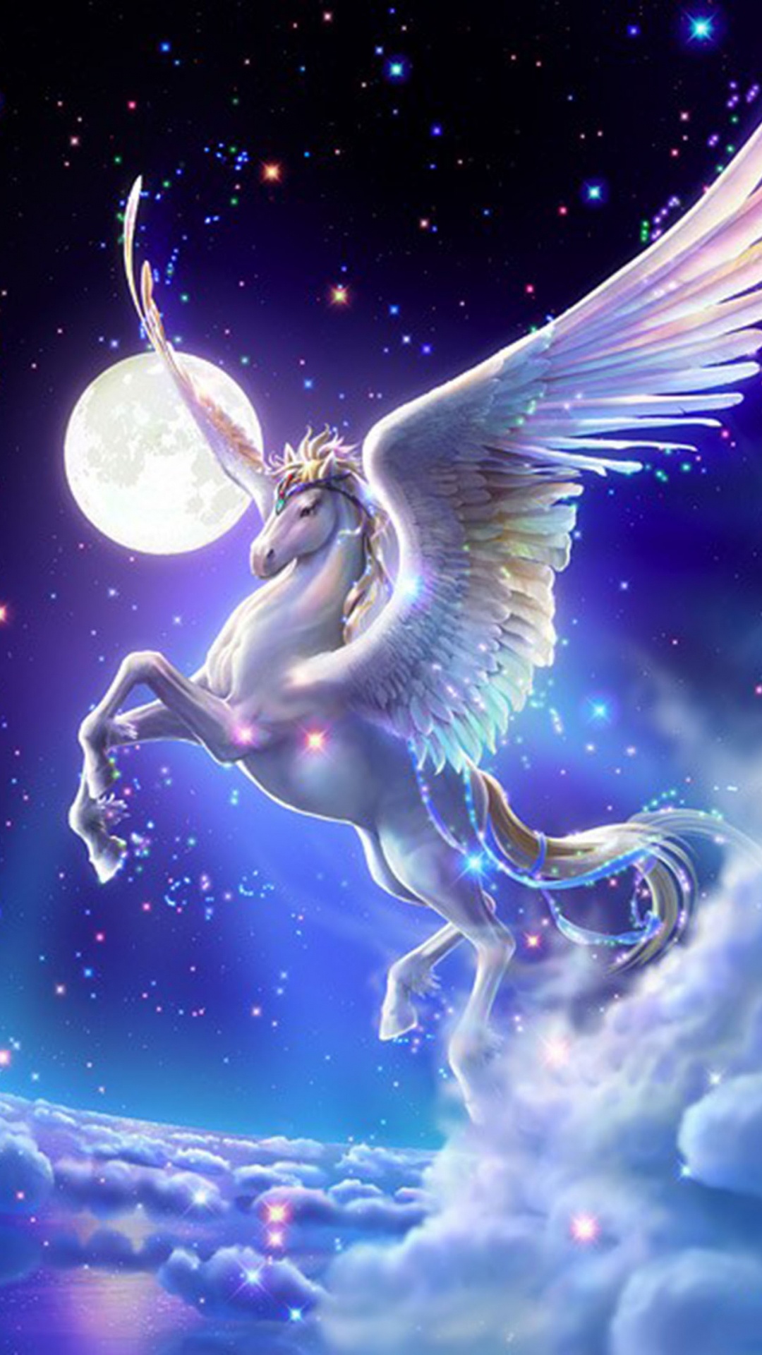 Illustration de Dragon Blanc et Bleu. Wallpaper in 1080x1920 Resolution