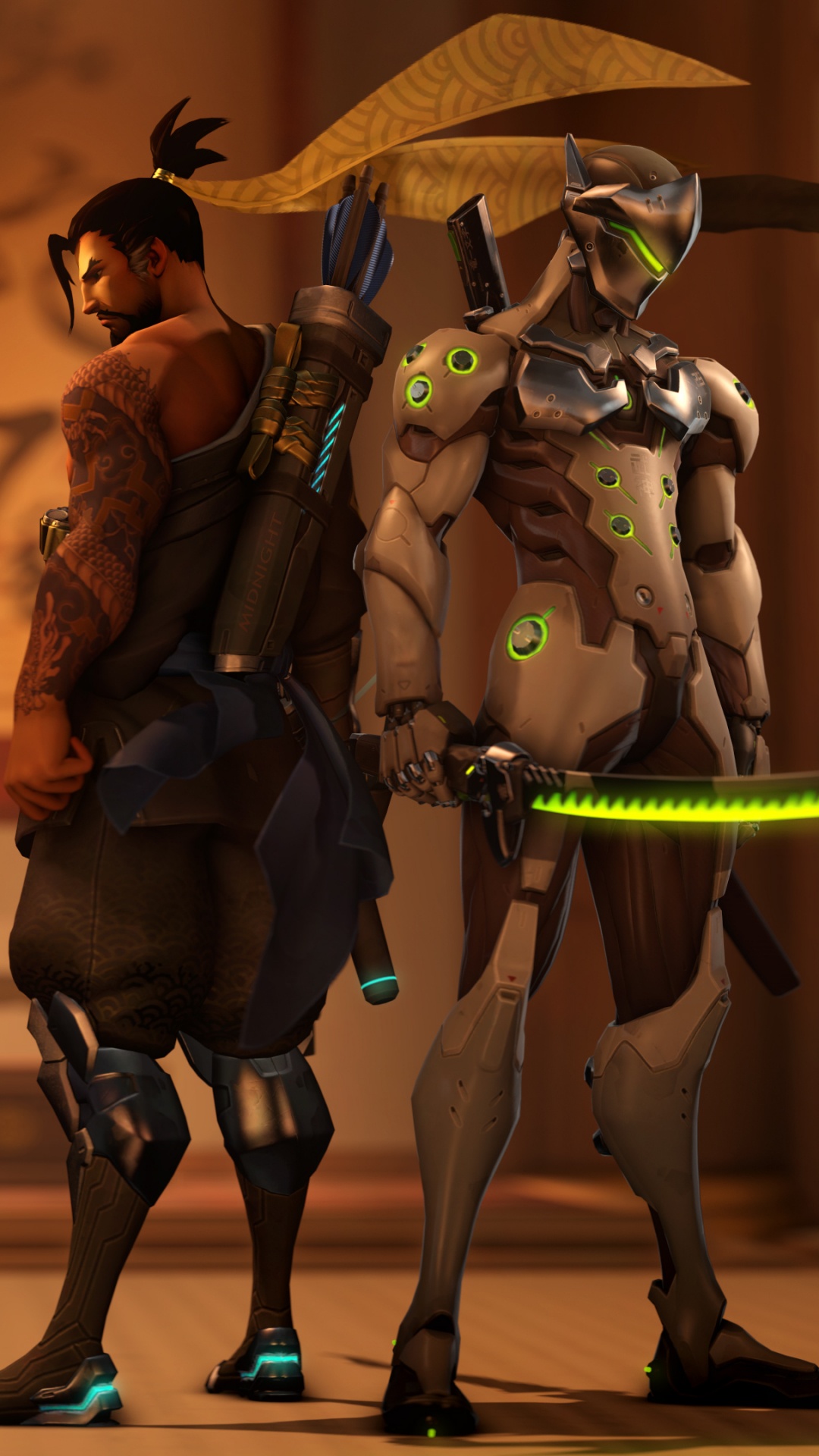 Supervisión, Hanzo, Genji, Blizzard Entertainment, el Rendimiento de Arte. Wallpaper in 1080x1920 Resolution