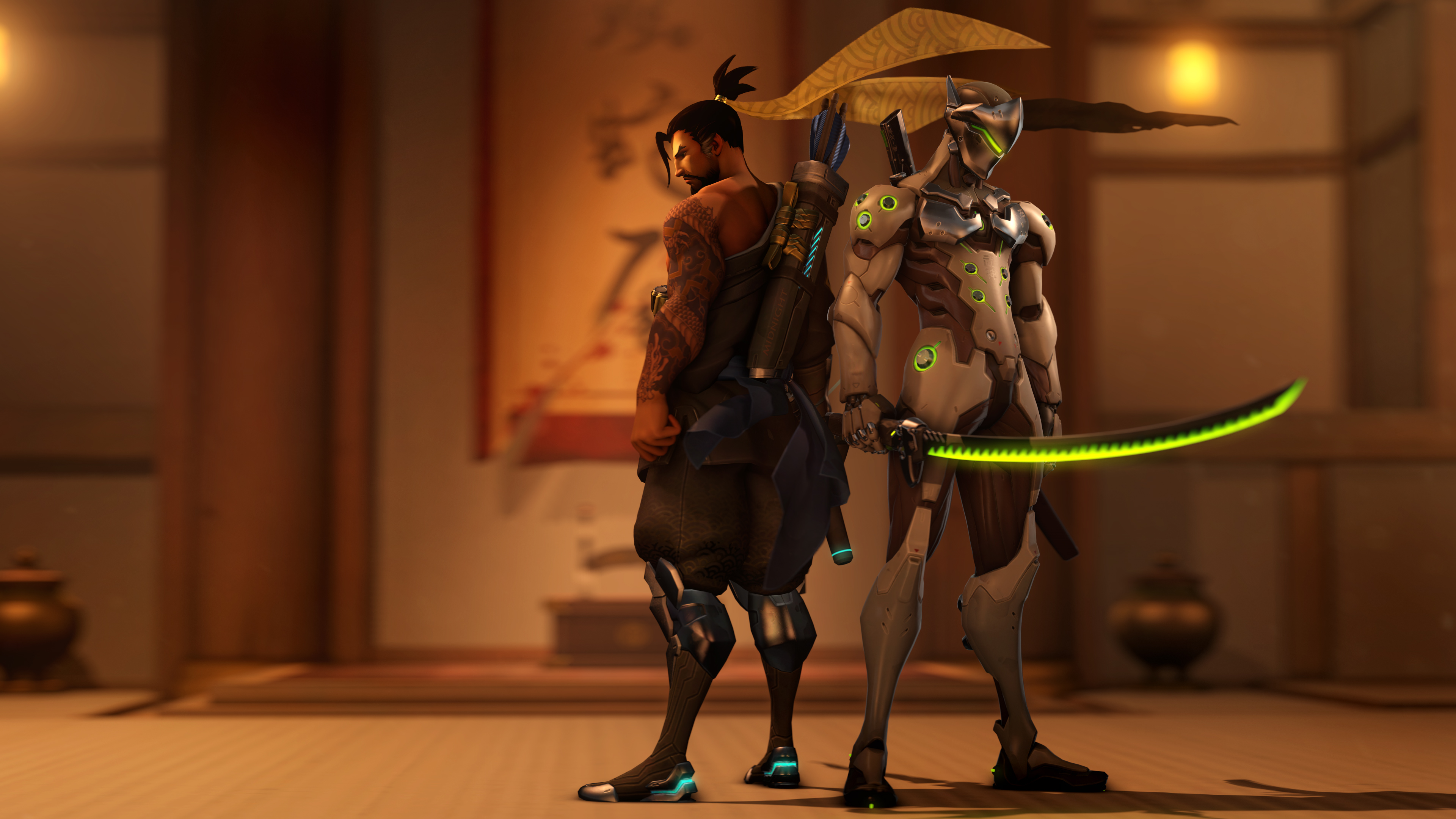 Supervisión, Hanzo, Genji, Blizzard Entertainment, el Rendimiento de Arte. Wallpaper in 3840x2160 Resolution